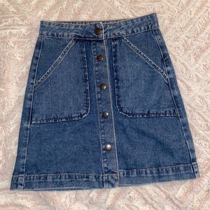 Forever 21 High Waisted Denim Jean Skirt 
Size 25